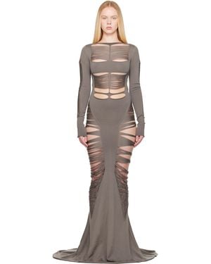 Rick Owens グレー Hollywood Luna マキシドレス - マルチカラー