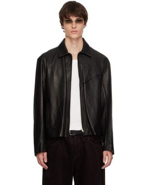 SIR. Zipped Leather Jacket - Black
