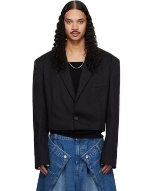 Lu'u Dan Slashed Blazer - Black