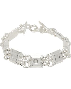The Ouze Bracelet À Breloques Carrées Facettées - Blanc