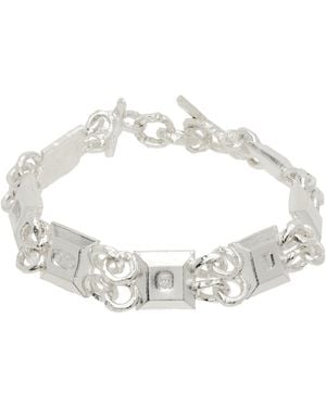The Ouze Faceted Square Bracelet - White