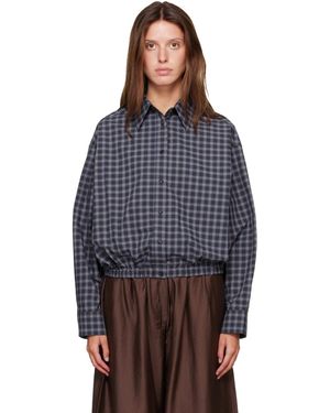 Cordera Checked Bomber Shirt - Blue