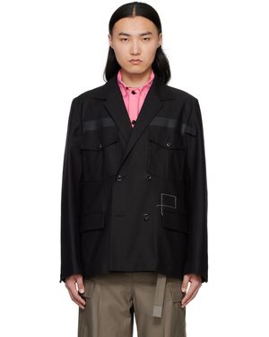 Sacai Pinstriped Blazer in Black for Men | Lyst