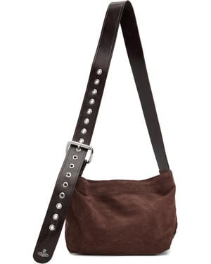 Vivienne Westwood Suede Maxime Small Crossbody Bag - Brown