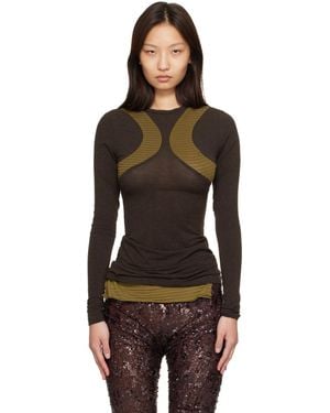 Edward Cuming Khaki & Collar Bone Jersey Long Sleeve T-Shirt - Black