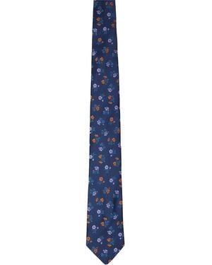 Dries Van Noten Floral Tie - Blue