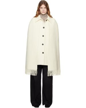 TOTEME Off- Fringe Cape Coat - Black