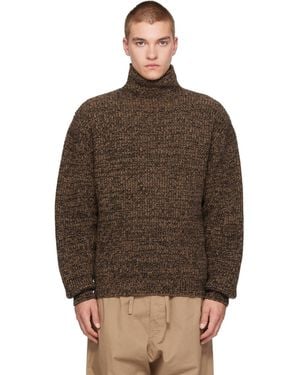 Lemaire High Neck Yak Alpaca Sweater - Brown