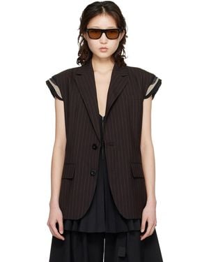 Sacai Chalk Stripe Vest - Black