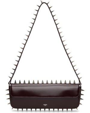 Abra Burgundy Spike Baguette Bag - Purple