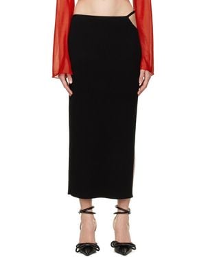 Mach & Mach Cutout Midi Skirt - Black