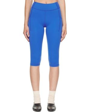 Literary Sport Lena Capri Running Leggings - Blue