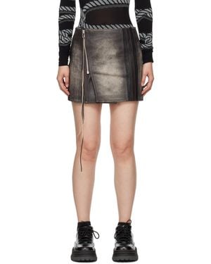Eytys Ssense Exclusive Rogue Stripe Leather Miniskirt - Black
