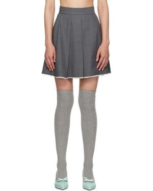 ShuShu/Tong Ssense Exclusive Pleated Raw Hem Miniskirt - Black