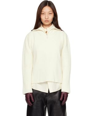 Mackage Off- Gladys Knit Half-Zip Pullover Jumper - Natural