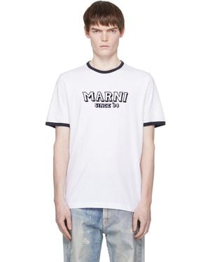 Marni Cotton Contrast Trims T-Shirt - White