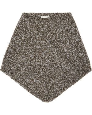 The Row Triangular Knit Cashmere Scarf - Grey