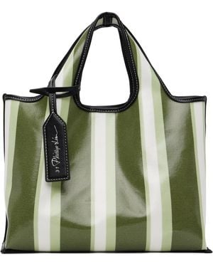 3.1 Phillip Lim Dual Stripe Mini Market Tote - Green