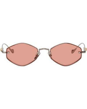 Cutler and Gross Gunmetal The Great Frog Edition Carol Rectangular Sunglasses - Pink