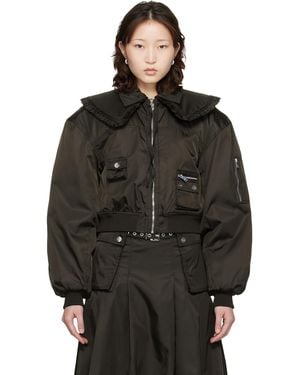 Ganni Duchesse Nylon Bomber Jacket - Black