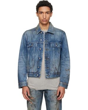 Rick Owens Temple Trucker Denim Jacket - Blue