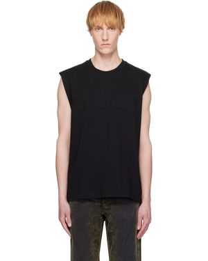 Helmut Lang ブラック エンボスロゴ タンクトップ