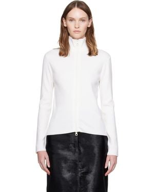 Courreges Zipped Merino Wool Cardigan - White