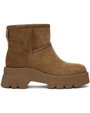 Gianvito Rossi タン シアリング アンクルブーツ - ブラウン