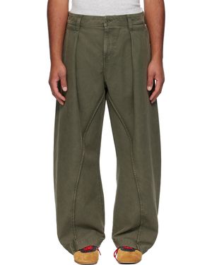 JW Anderson Khaki Twisted Seam Pants - Green