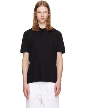 BOSS Regular-Fit Honeycomb-Structured Cotton Piqué Polo - Black