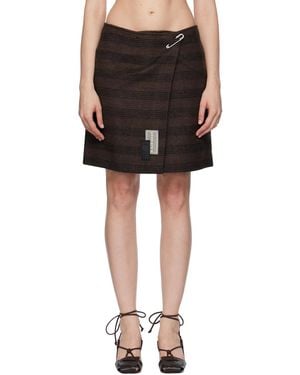 MM6 by Maison Margiela Checked Wool Blend Miniskirt - Black