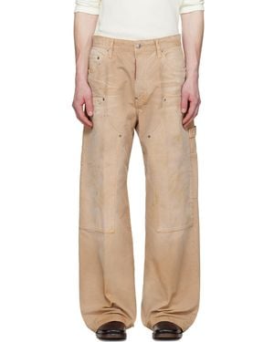 DSquared² Garment Dyed Baggy Carpenter Trousers - Natural