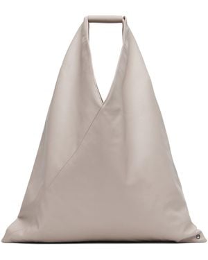 MM6 by Maison Margiela Taupe Classic Medium Triangle Tote - Brown