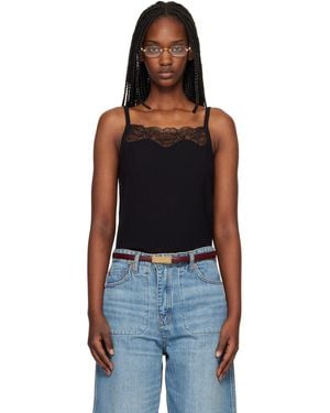 RE/DONE Lace Ribbed Camisole - Black