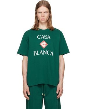 CASABLANCA Diamond Logo Short Sleeve T‑Shirt - Green