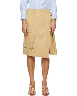 Dries Van Noten ラップ ミディアムスカート - ナチュラル