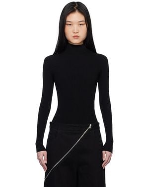 Alaïa Ribbed Knit Bodysuit - Black