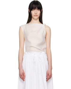 LE17SEPTEMBRE Asymmetrical Draped Tank Top - White