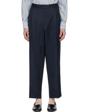 Maison Margiela ネイビー Turn-Up トラウザーズ - ブラック