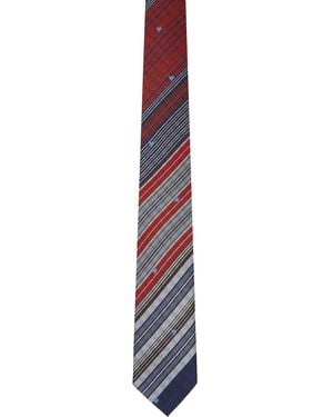 Vivienne Westwood 8.5Cm Heart Stripes Tie - Purple