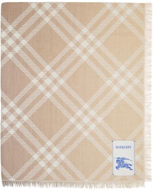 Burberry Foulard En Laine Et Soie À Carreaux Dégradés - Neutre