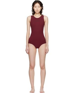 Jil Sander Burgundy Jersey Swimsuit - Red