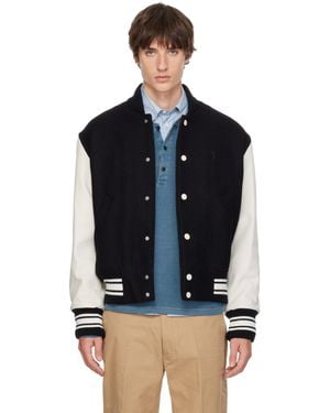 Ami Paris Off- Ami De Coeur Padded Teddy Jacket - Blue