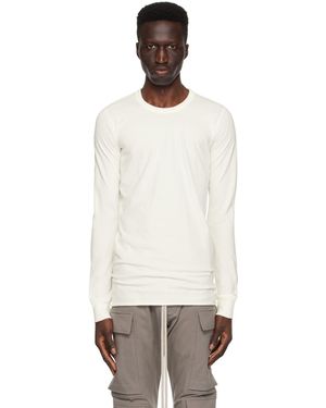 Rick Owens オフホワイト Basic 長袖tシャツ - ブラック