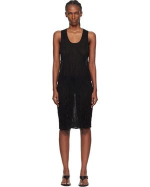 TOTEME Crinkled Knit Tank Midi Dress - Black