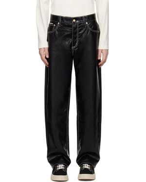 Eytys Pantalon benz noir en cuir synthétique