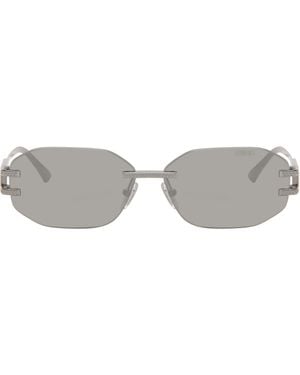 Versace Gunmetal Logo Plaque Sunglasses - Black