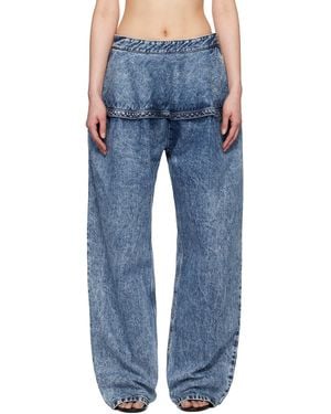 Alaïa Peplum Jeans - Blue