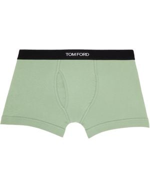 Tom Ford グリーン コットン ボクサーブリーフ