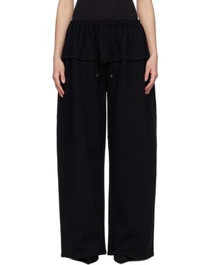 Alaïa Peplum Fleece Lounge Pants - Black